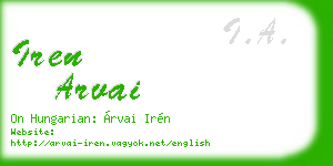 iren arvai business card