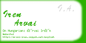 iren arvai business card